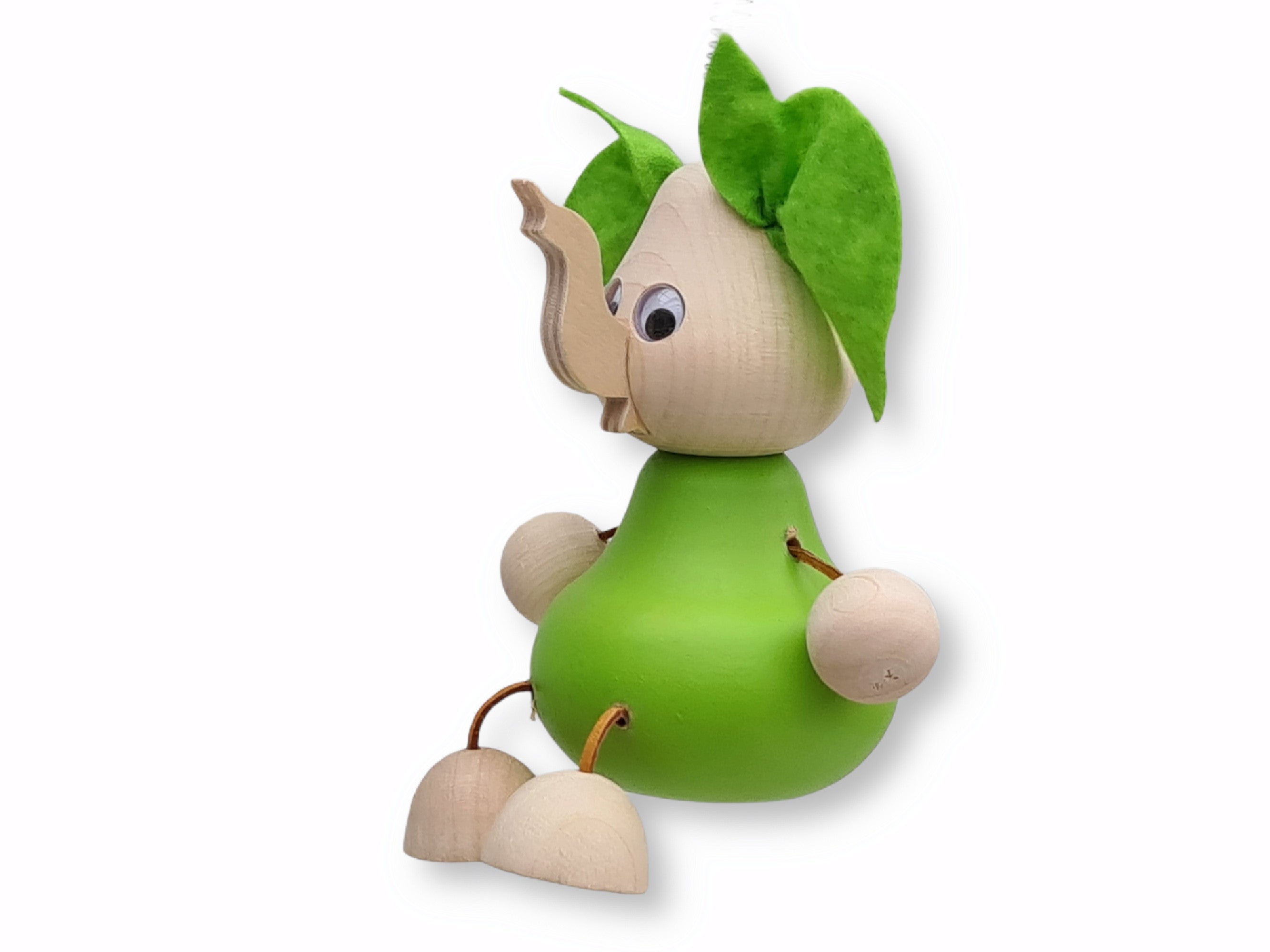 Hængende, siddende dekorativ figur, Elefant "Benny", bøgetræ